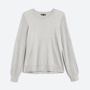 LETY & ME Tiara Pointelle Sleeve Pullover M NWOT